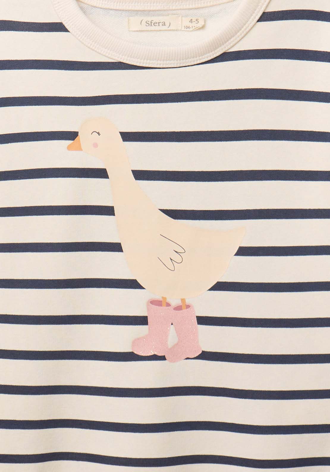 Goose And Stripes Sweatshirt - Cream