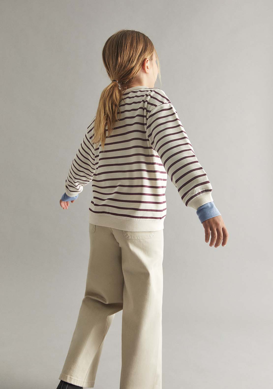 Stripes &amp; Flowers Sweatshirt - Cream