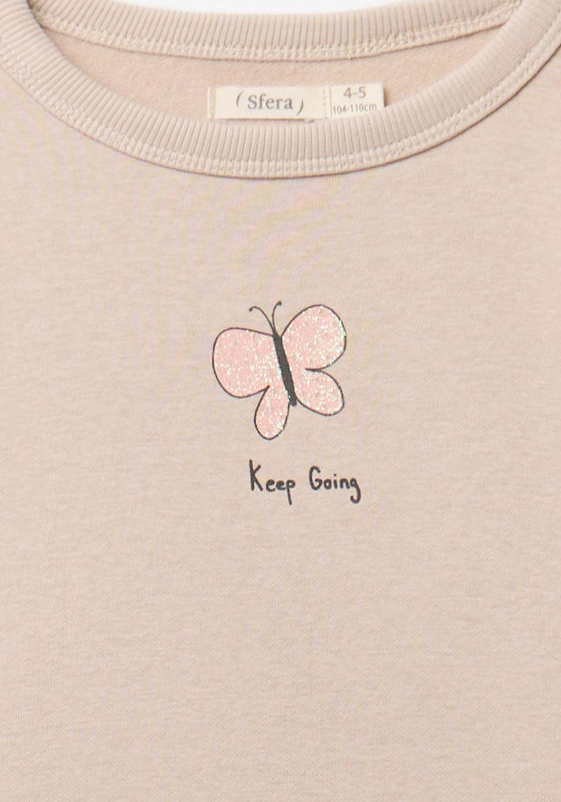 Butterfly Sweatshirt - Beige