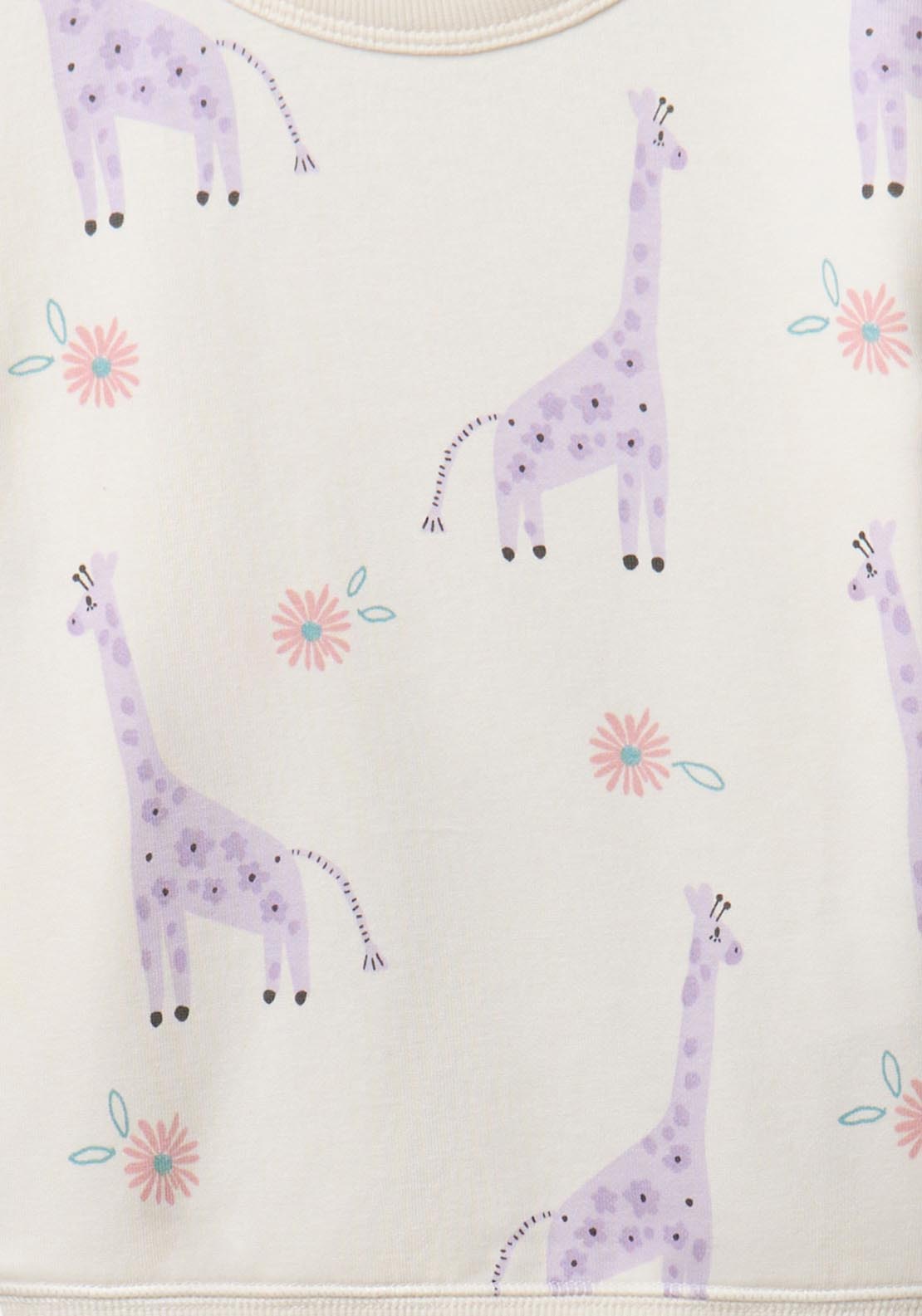Playful Giraffe Print Sweatshirt - Cream