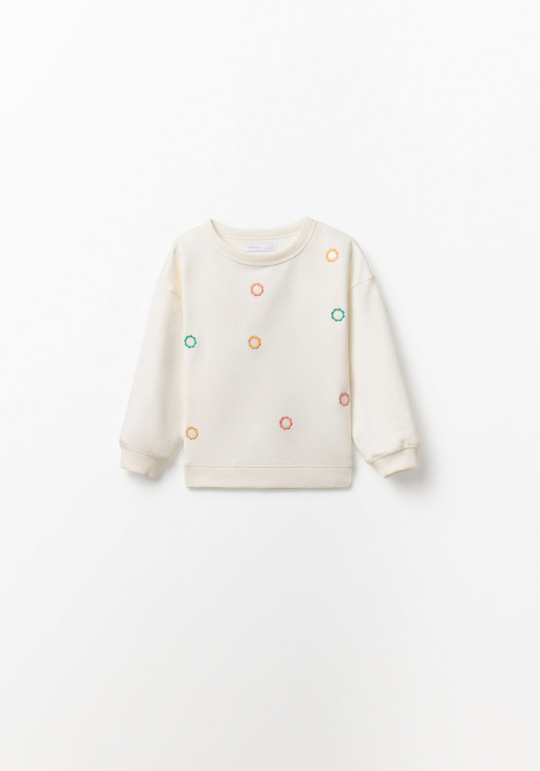 Embroidered Mirror Work Sweatshirt - Cream