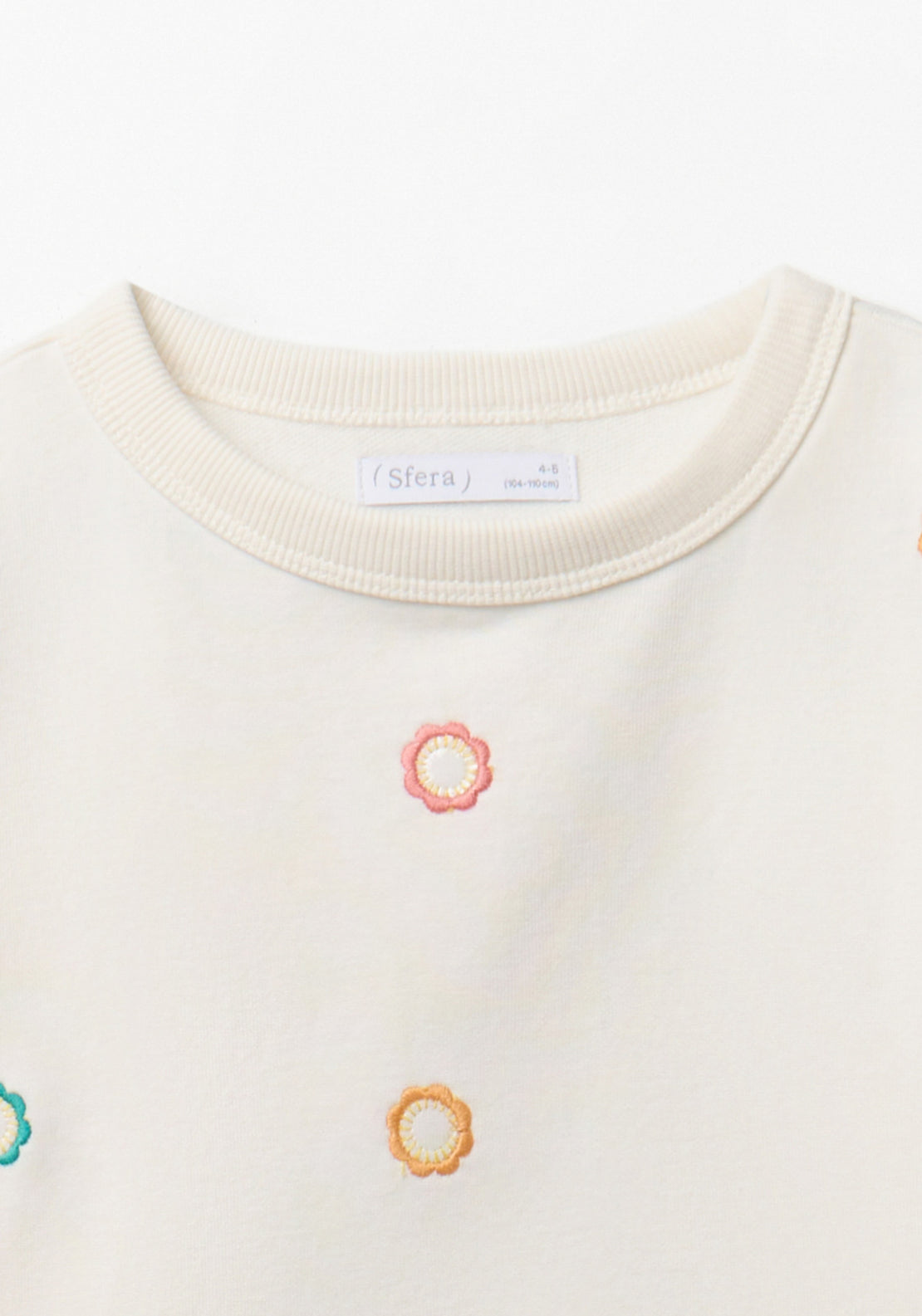 Embroidered Mirror Work Sweatshirt - Cream