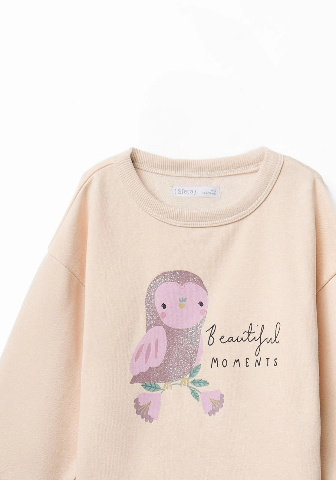 Owl Motif Sweatshirt - Cream