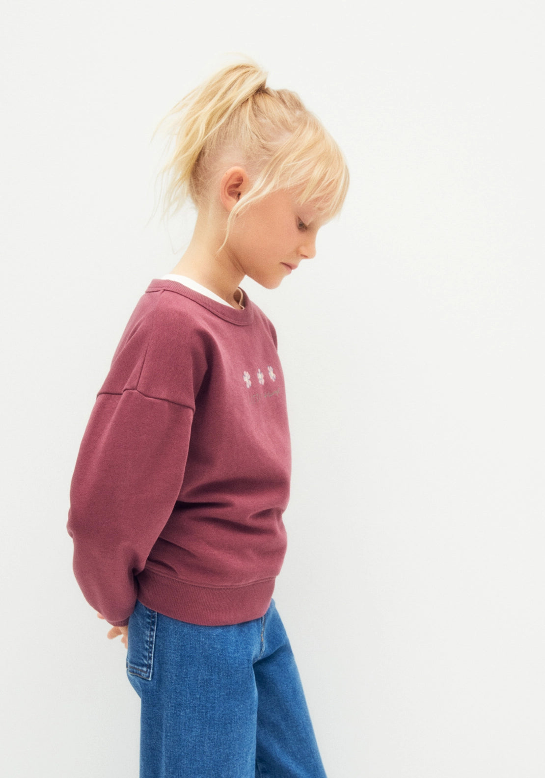 Floral Print Sweatshirt - Pink
