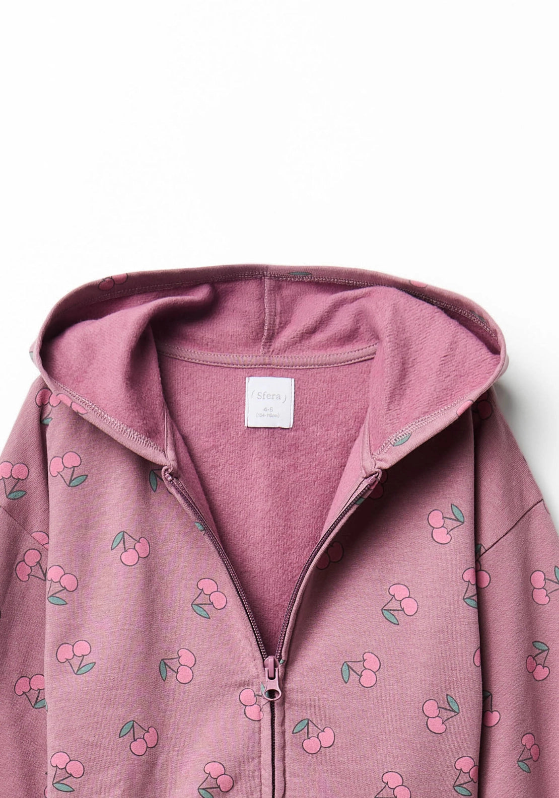 Cherries Zip Hoodie - Dark Purple