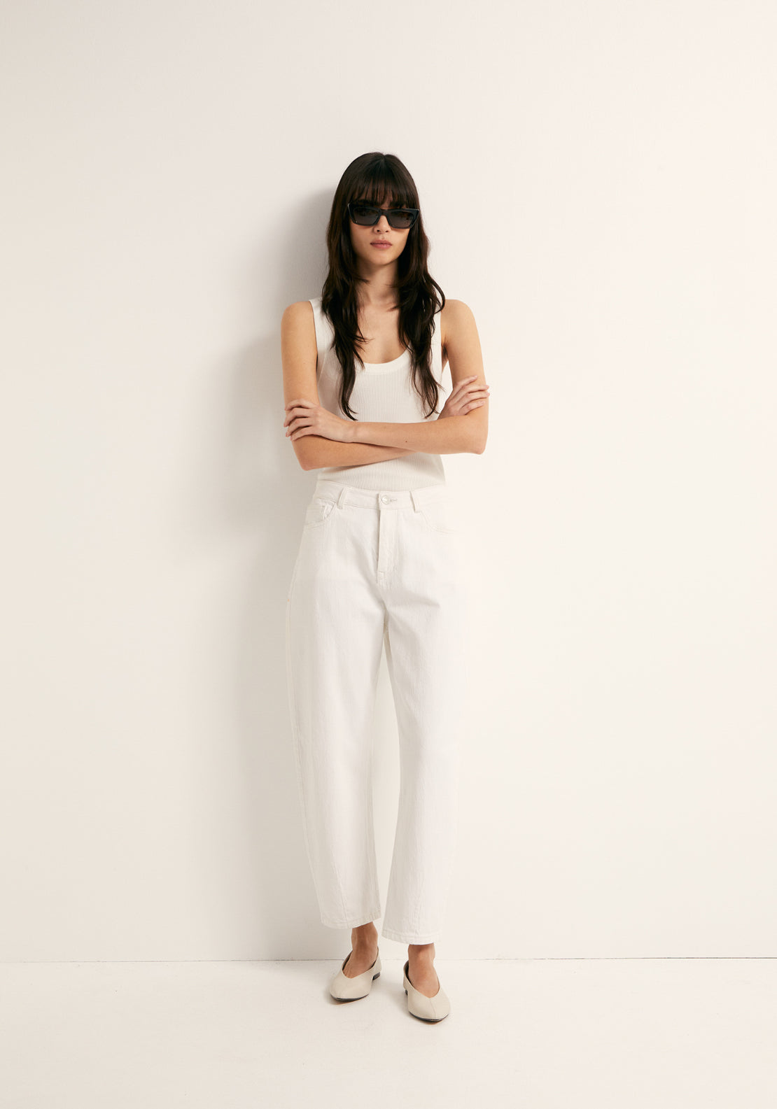 Barrel Jeans - White