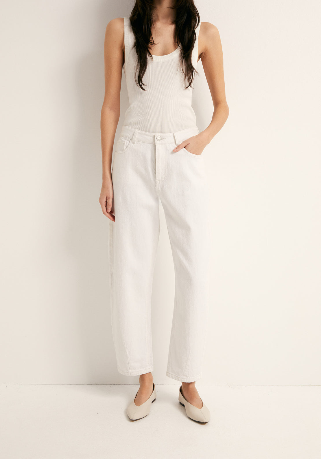 Barrel Jeans - White