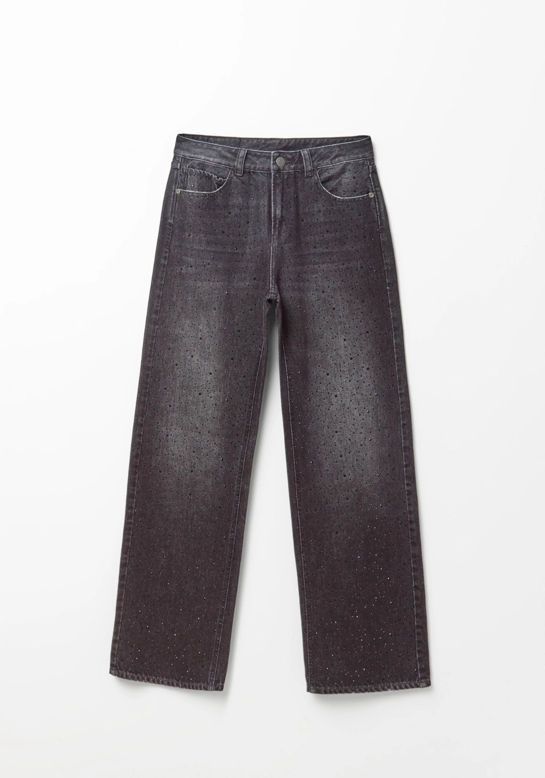 Mid Rise Straight Leg Jeans - Denim Medium Blue