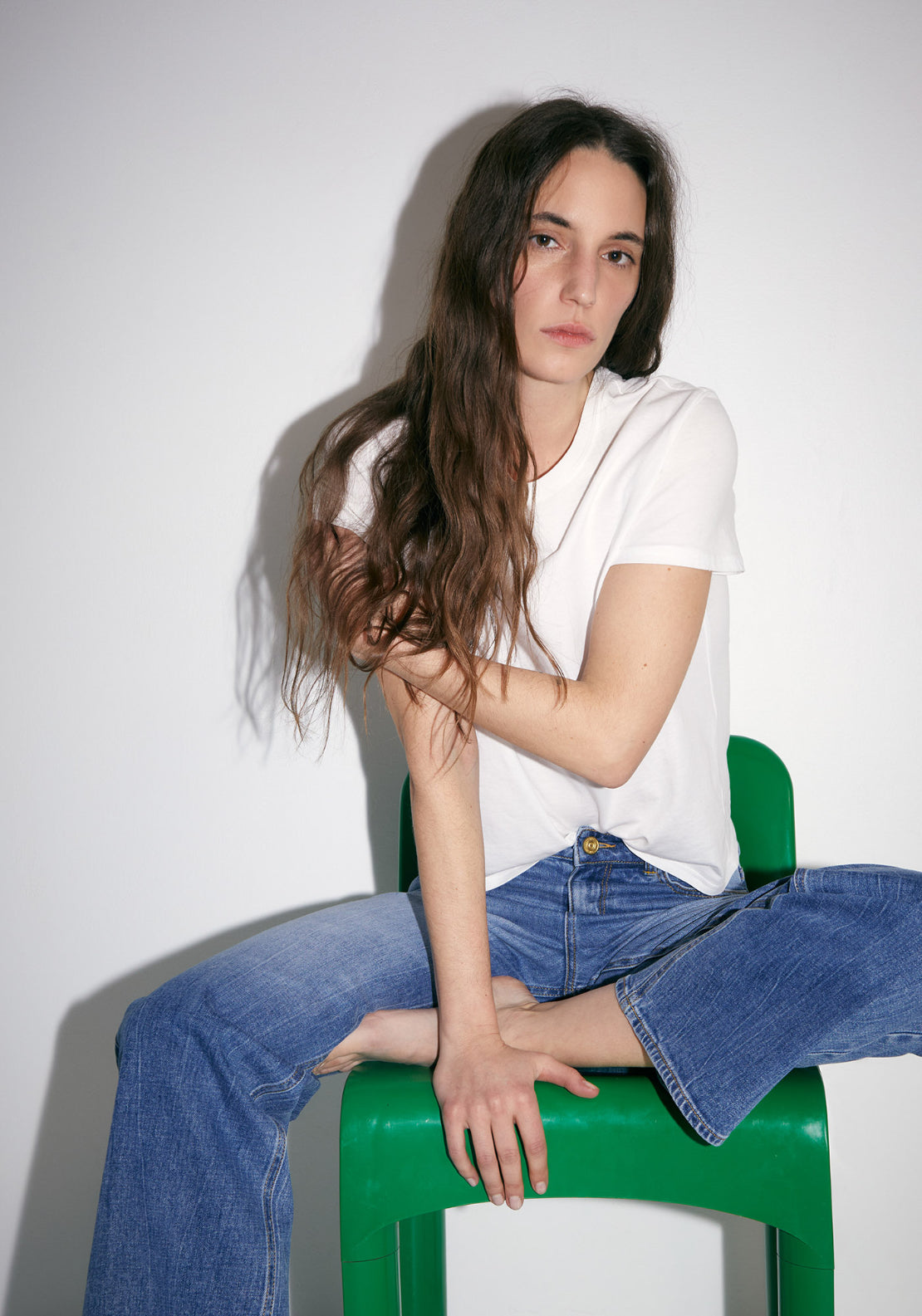 Straight Wide Ankle Jeans - Denim