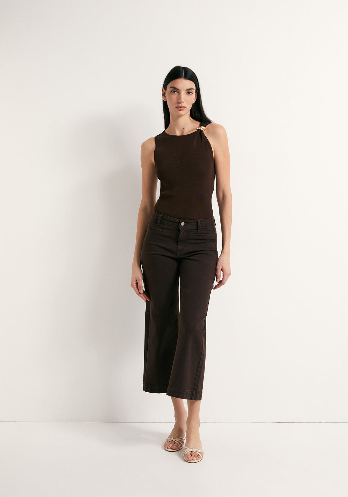 Sfera High Waist Culotte Jeans - Brown 3 Shaws Department Stores