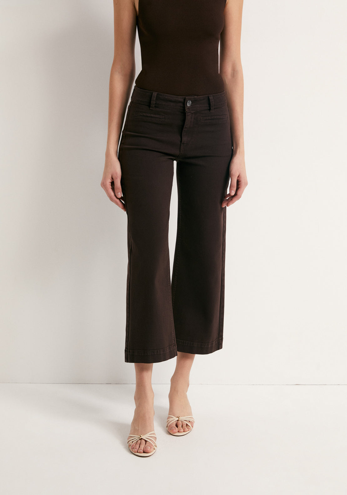 Sfera High Waist Culotte Jeans - Brown 1 Shaws Department Stores