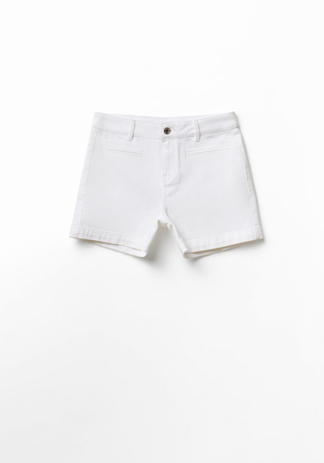 Denim Bermuda Shots - White