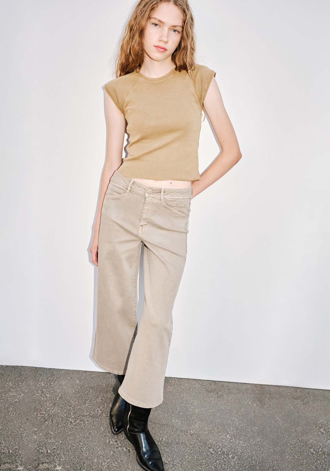 Sfera Slim-fit culotte jeans - Taupe 2 Shaws Department Stores