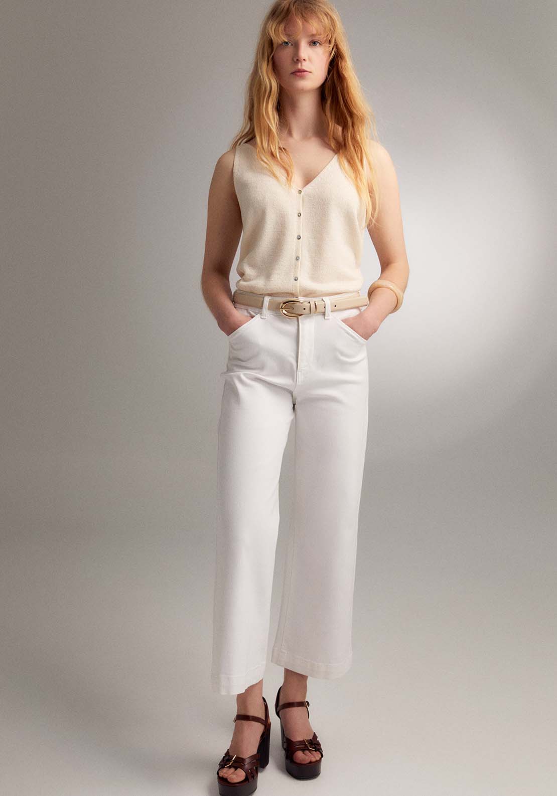 Sfera Slim-Fit Culotte Jeans - White 5 Shaws Department Stores