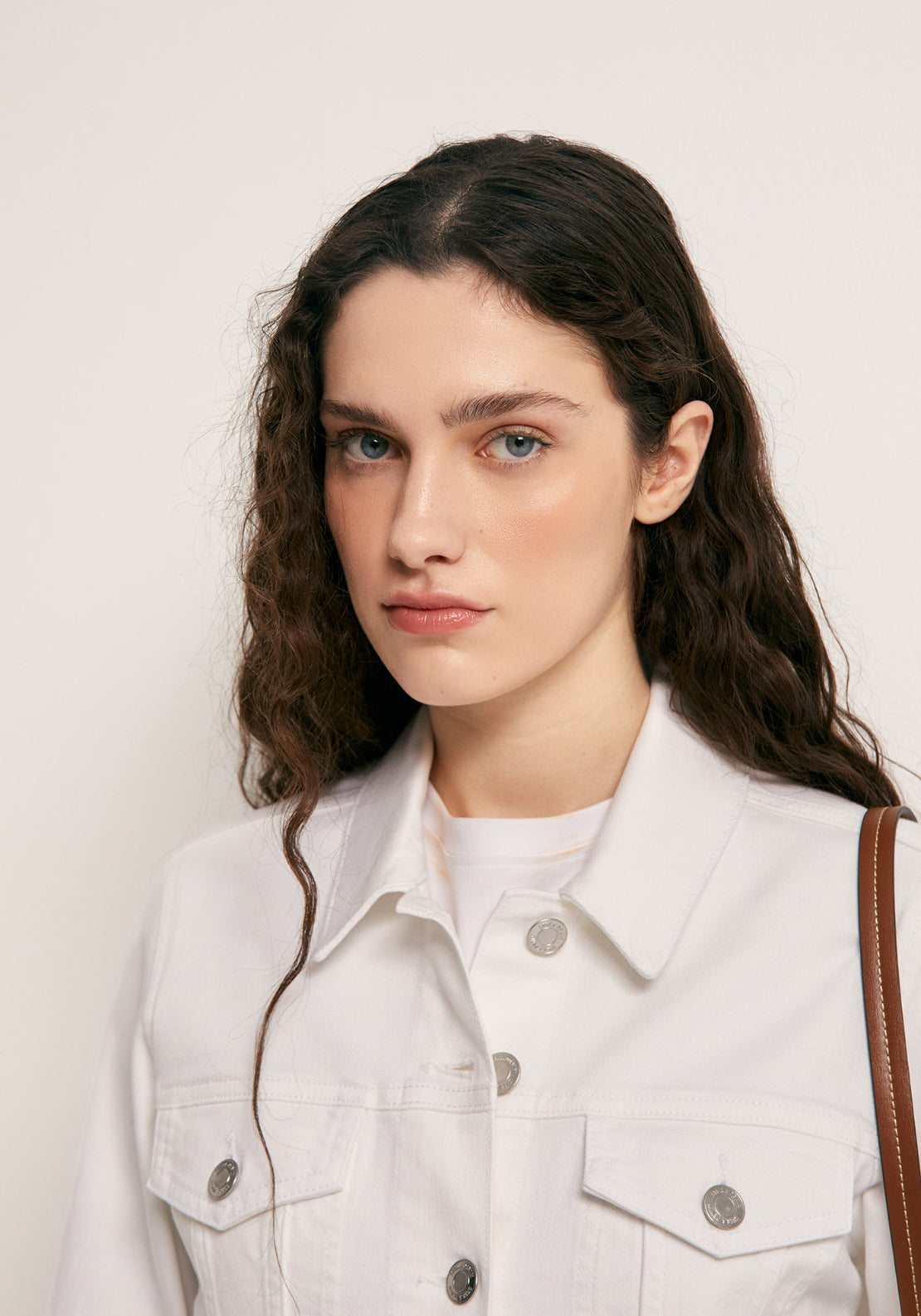 Straight Cut Denim Jacket - White