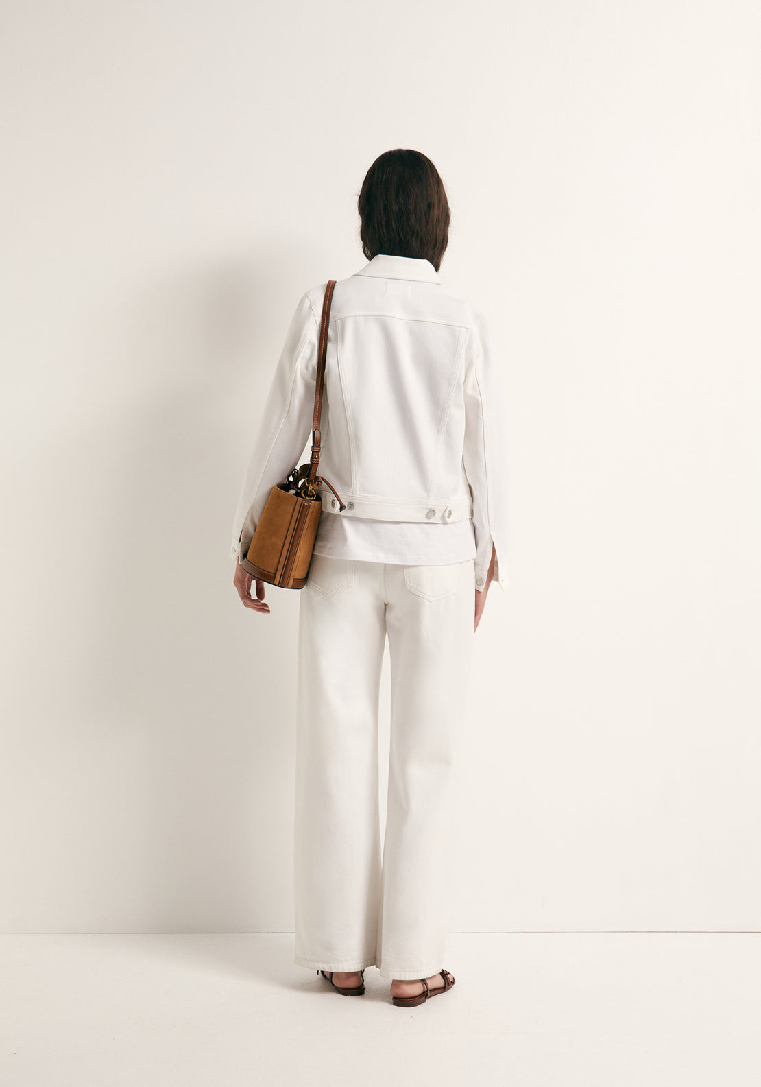 Straight Cut Denim Jacket - White