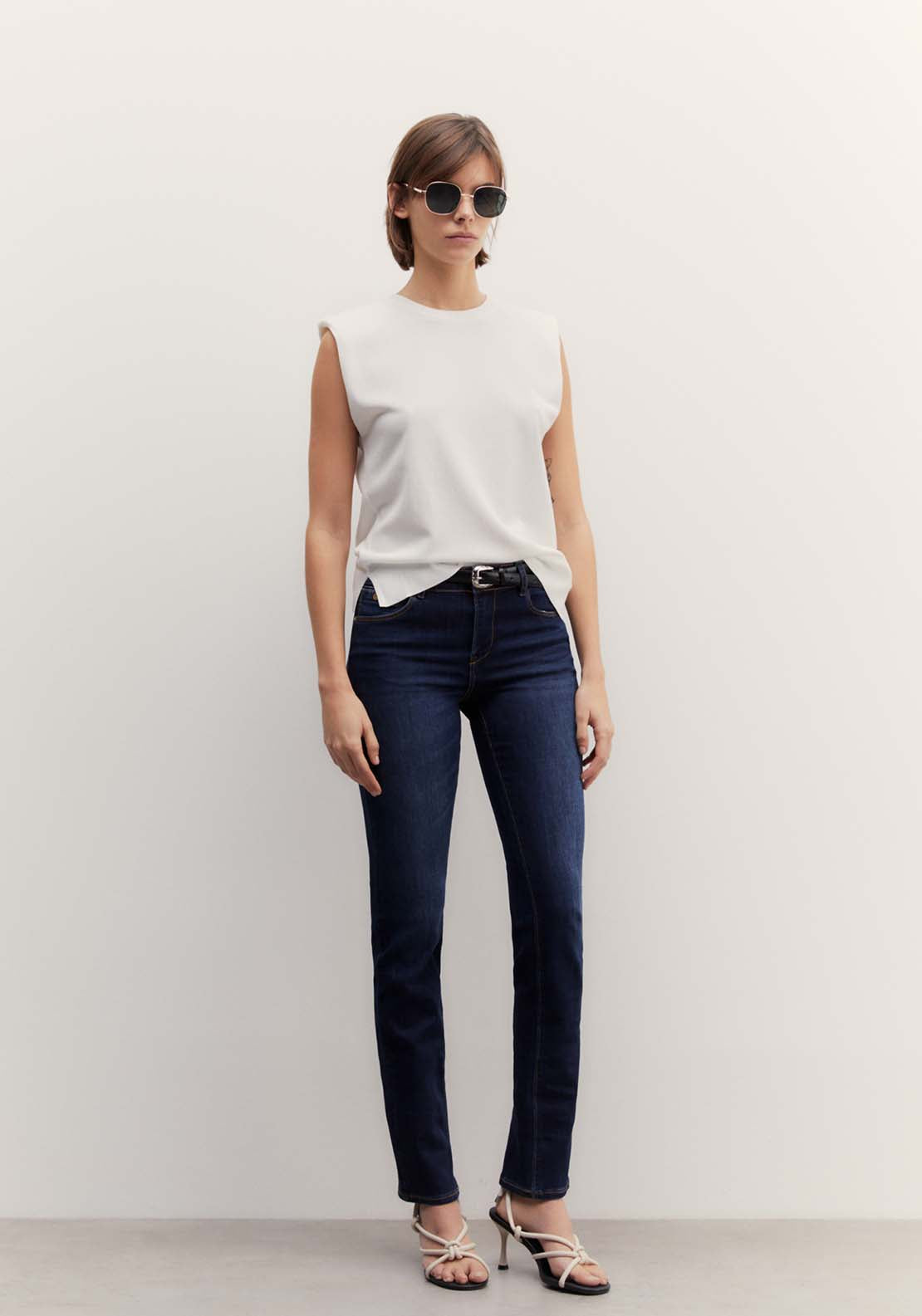 Sfera Basic straight-leg jeans - Washed Green 2 Shaws Department Stores
