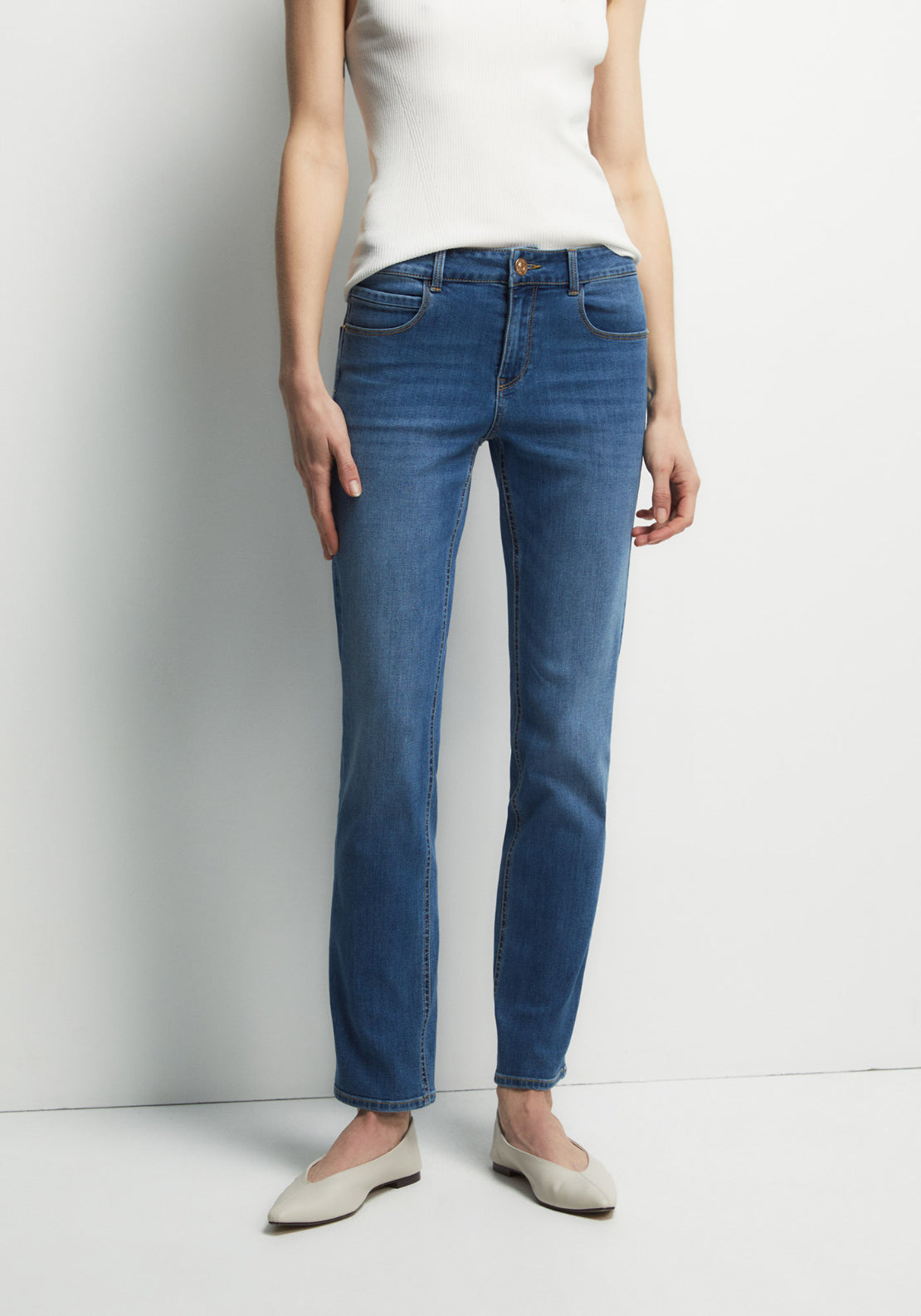 Slim Straight Jeans - Denim