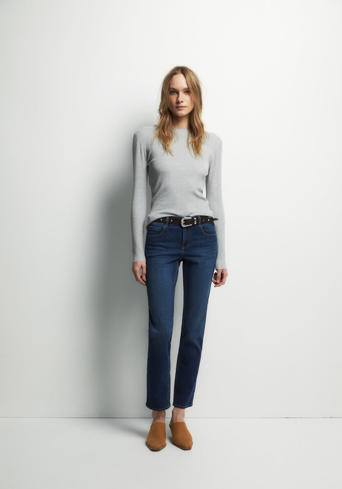 Sfera Slim Straight Jeans With Zip Fastening - Denim 4 Shaws Department Stores
