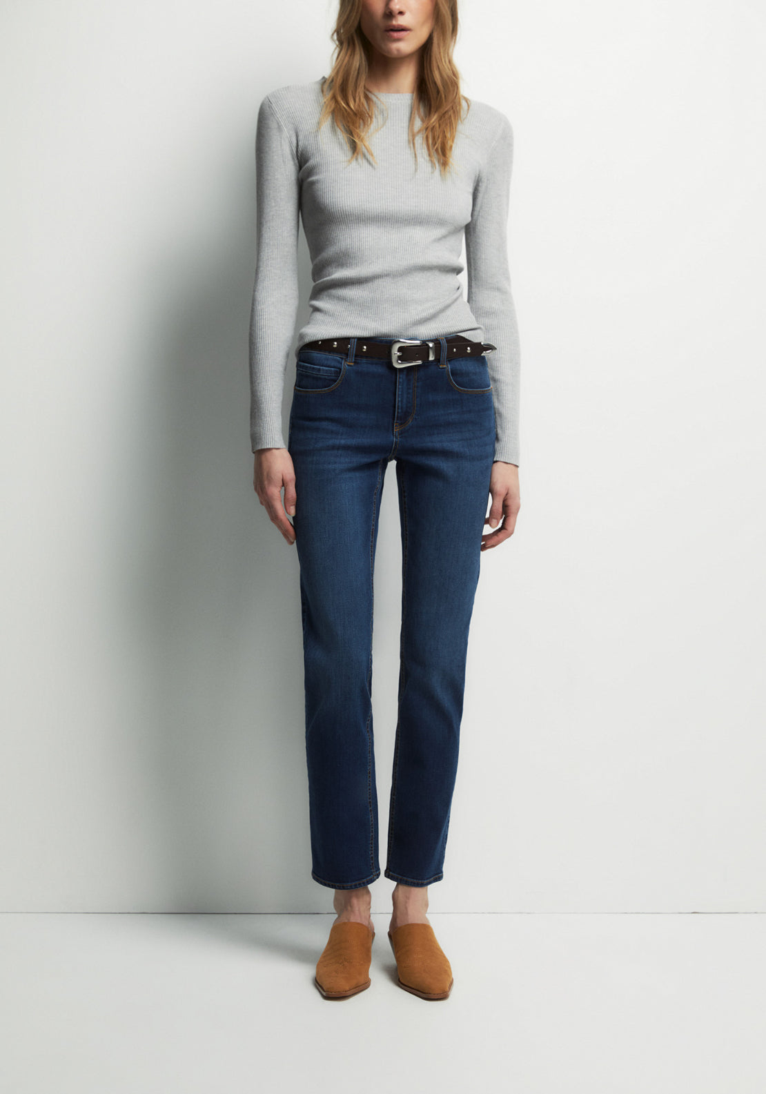 Sfera Slim Straight Jeans With Zip Fastening - Denim 1 Shaws Department Stores