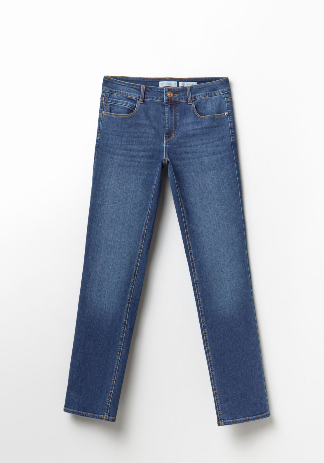 Sfera Slim Straight Jeans With Zip Fastening - Denim 5 Shaws Department Stores