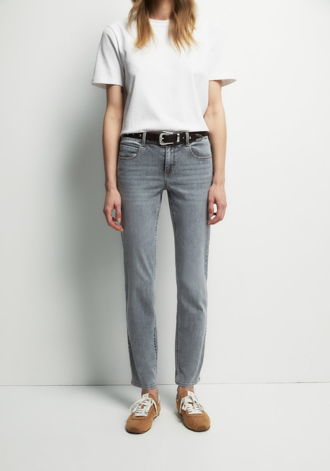 Slim Straight Jeans - Grey