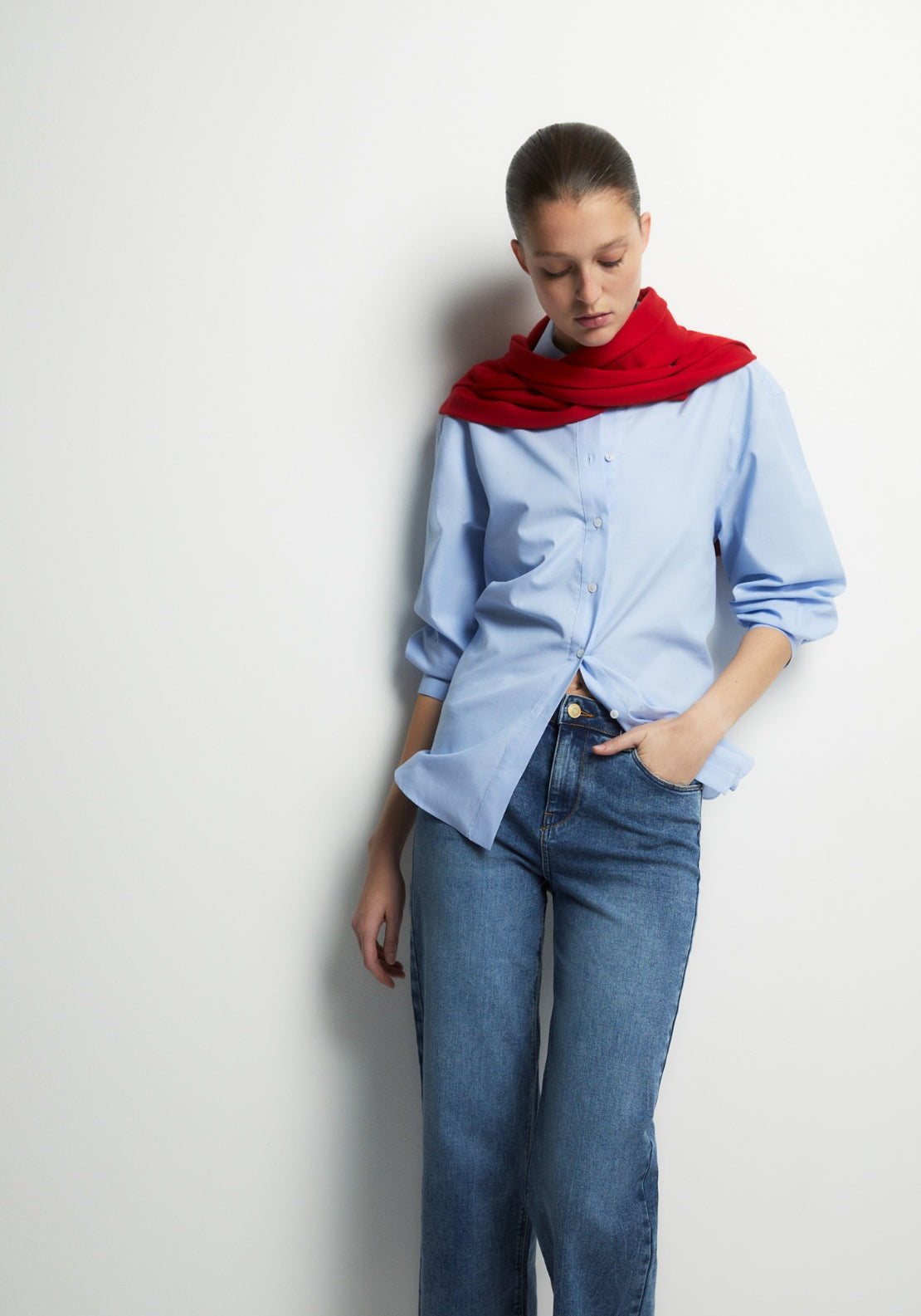 Wide Leg Ankle Jeans - Denim