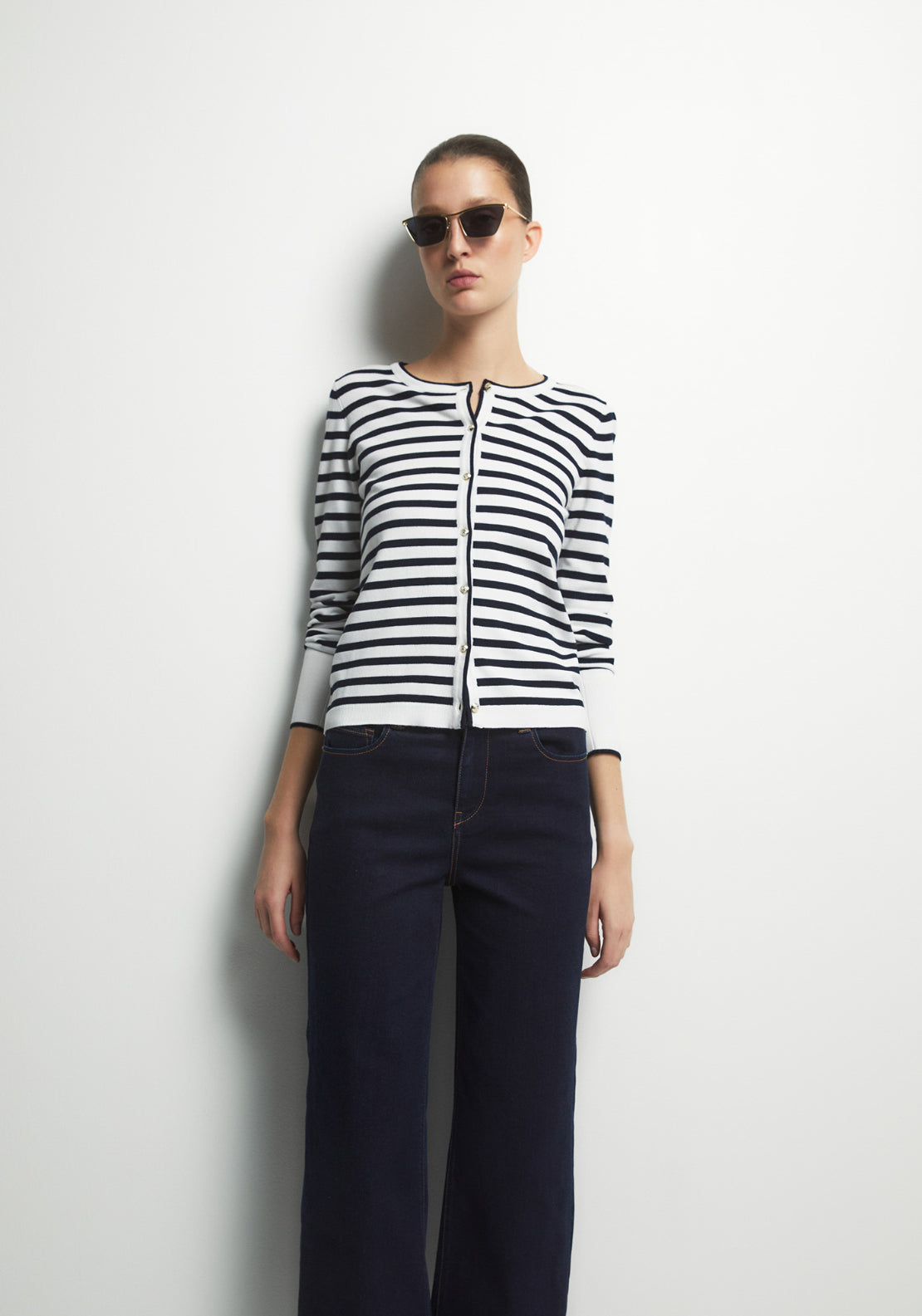 Sfera Wide Leg Ankle Jeans With Zip Fastening - Denim 3 Shaws Department Stores
