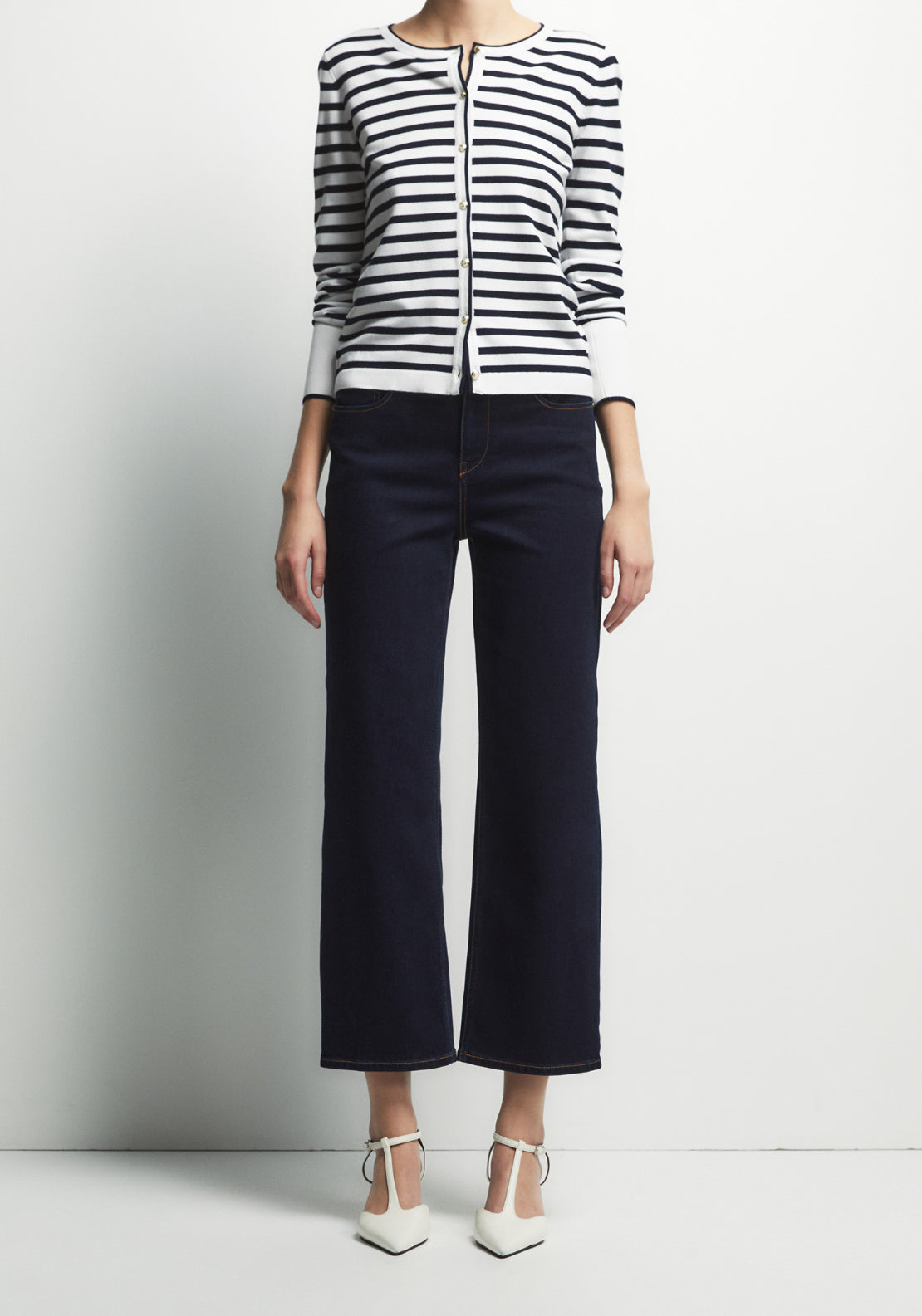 Sfera Wide Leg Ankle Jeans With Zip Fastening - Denim 1 Shaws Department Stores