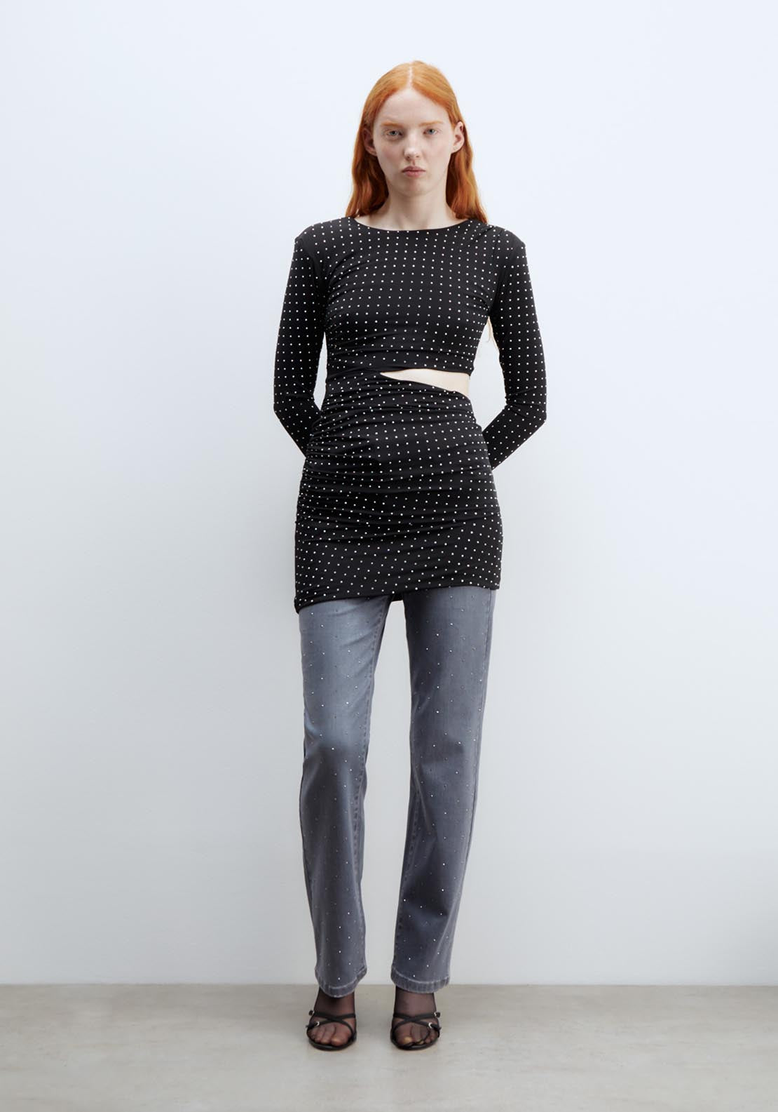 Sfera Studs regular-fit jeans - Grey 5 Shaws Department Stores