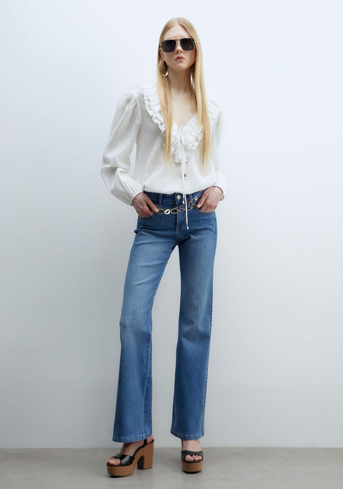 Sfera Slim-Fit Flared Jeans - Medium Wash 1 Shaws Department Stores