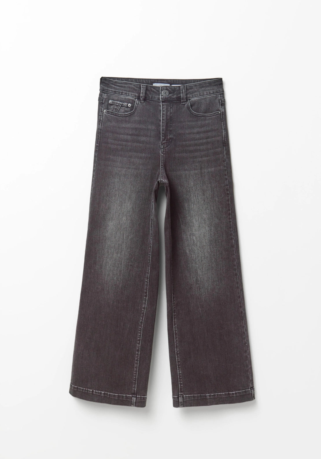 High Rise Culotte Jeans - Black