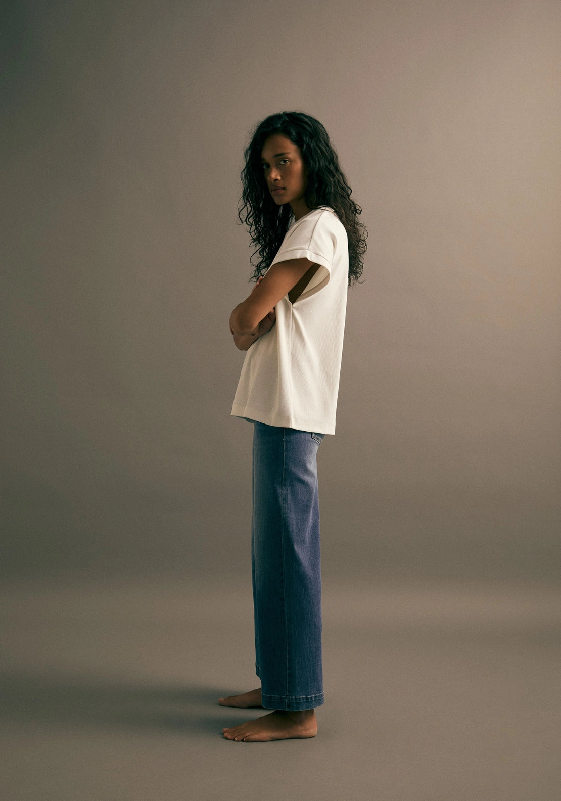 High Rise Culotte Jeans - Denim
