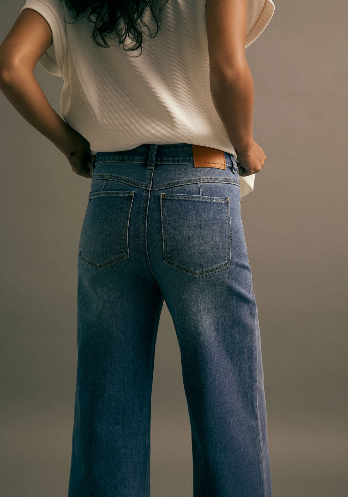 High Rise Culotte Jeans - Denim