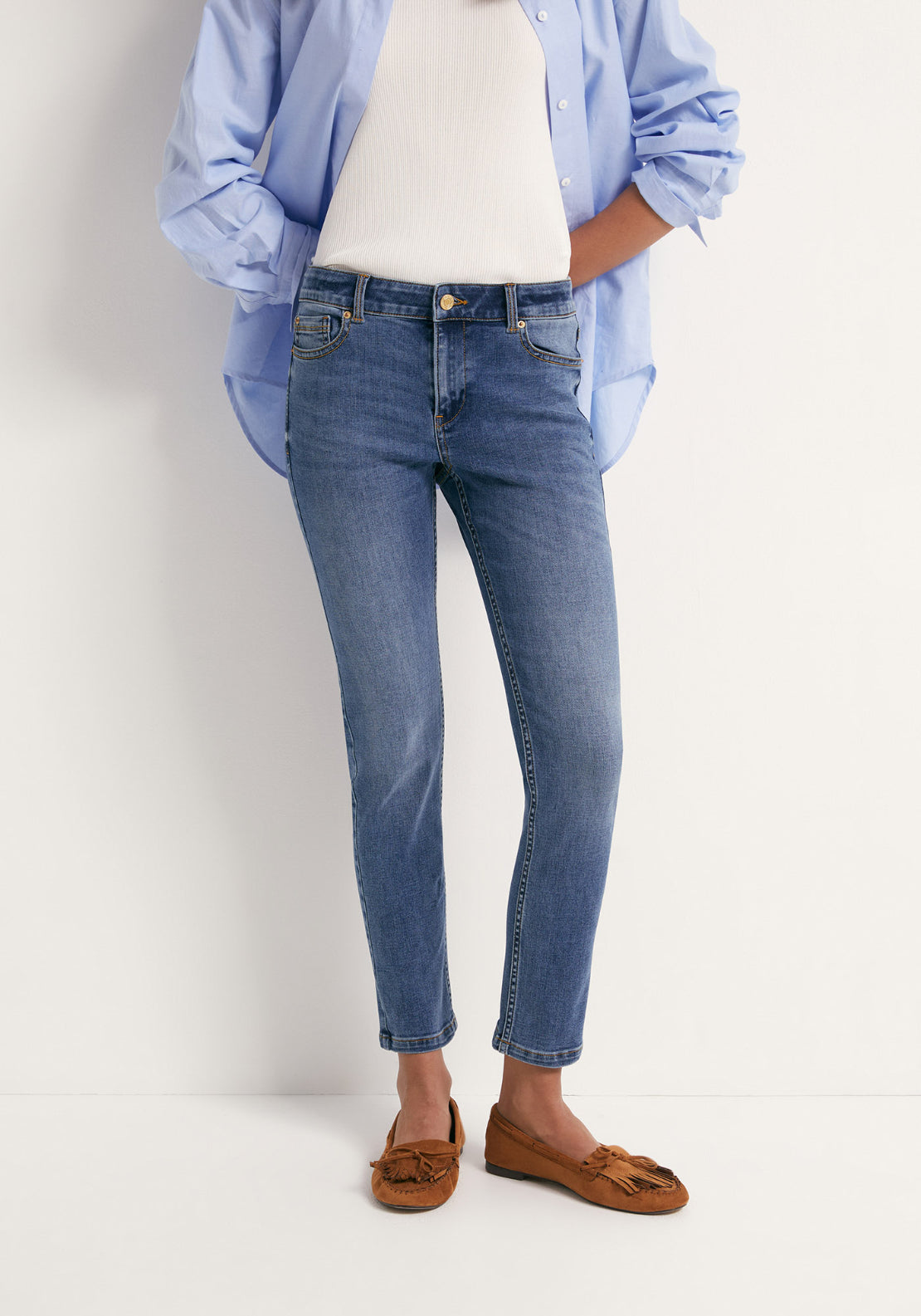Sfera Mid Rise Cigarette Jeans - Denim 1 Shaws Department Stores