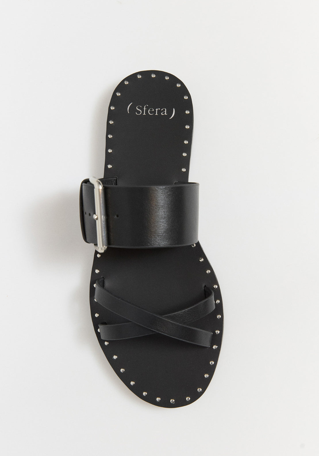 Sandal With Oversized Buckle - Black