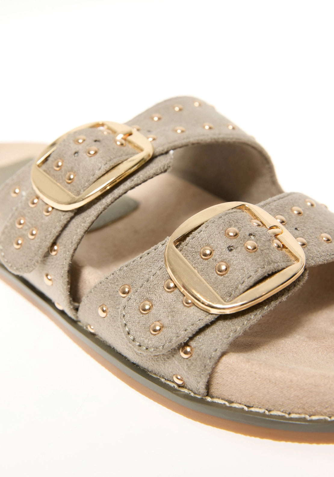 Studded Stitch Sandals - Green