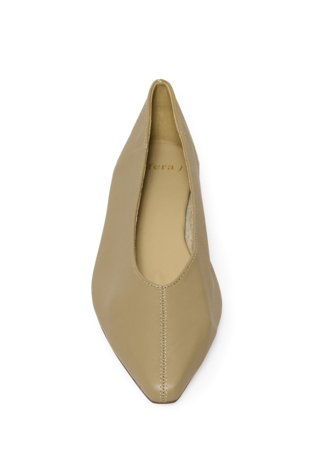 Basic Leather V-Cut Flats - Green