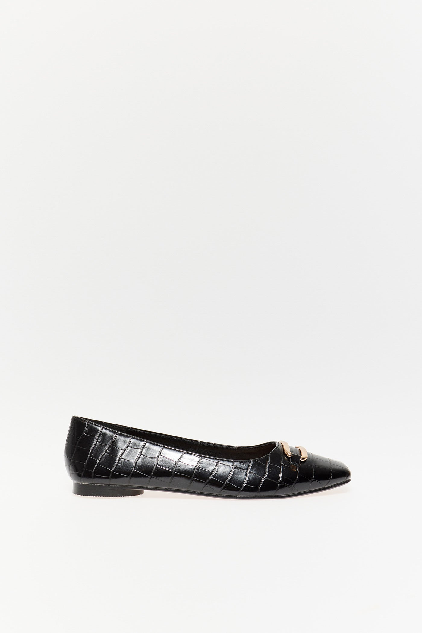 Sfera Croc Ballerina Pump - Black 4 Shaws Department Stores