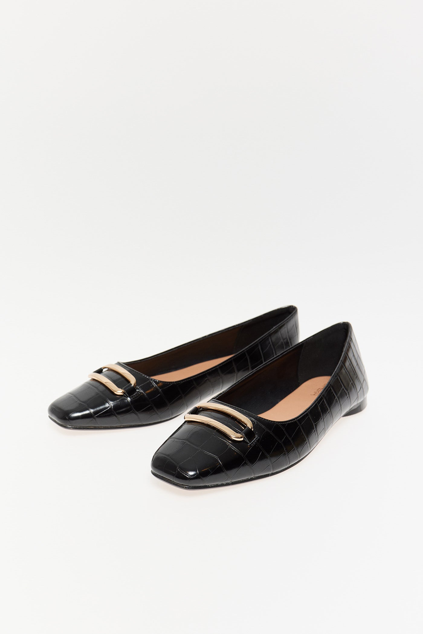 Sfera Croc Ballerina Pump - Black 1 Shaws Department Stores