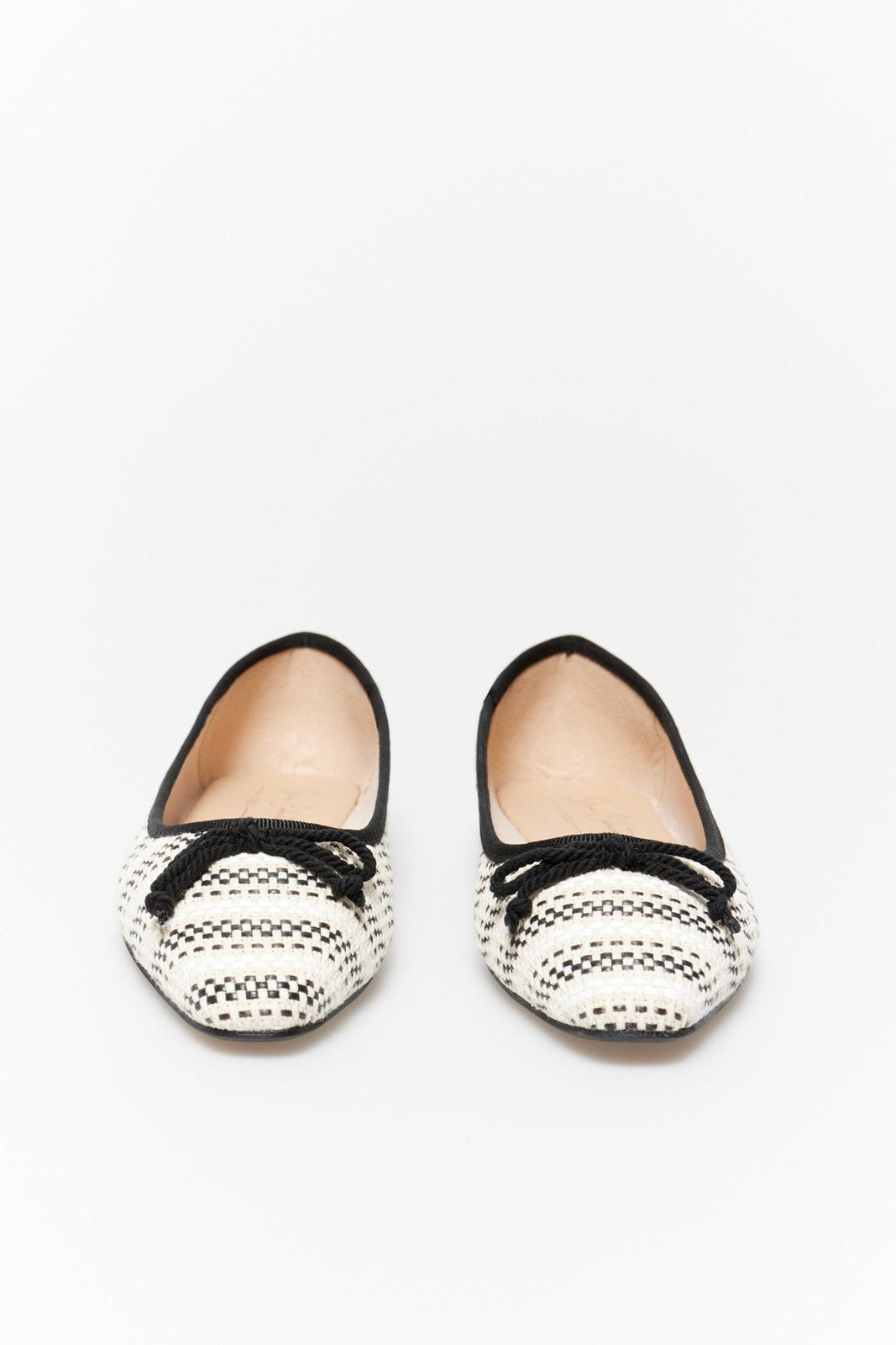 Sfera Fantasy Raffia Ballerina Flats - Black 2 Shaws Department Stores
