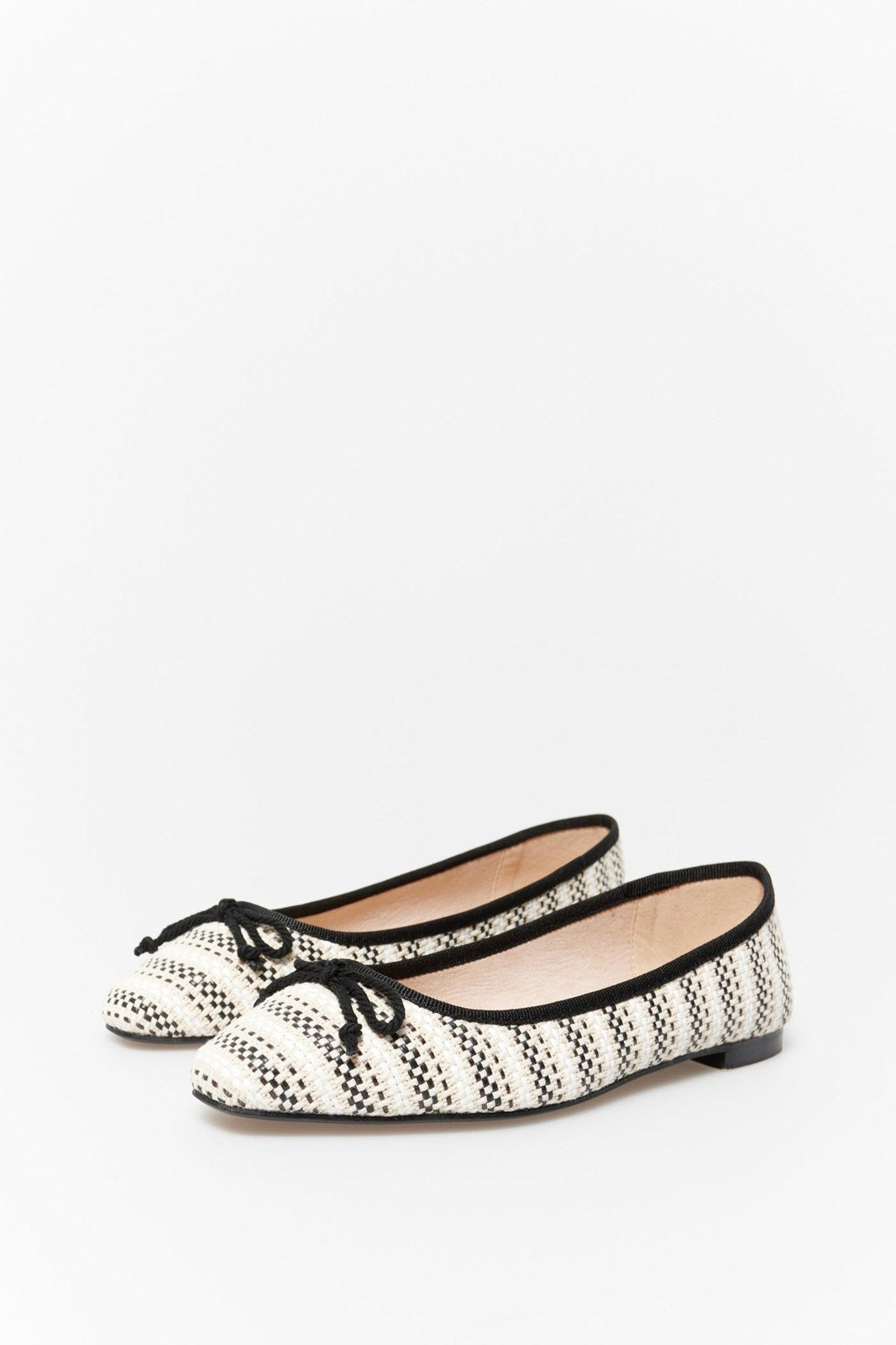 Sfera Fantasy Raffia Ballerina Flats - Black 4 Shaws Department Stores