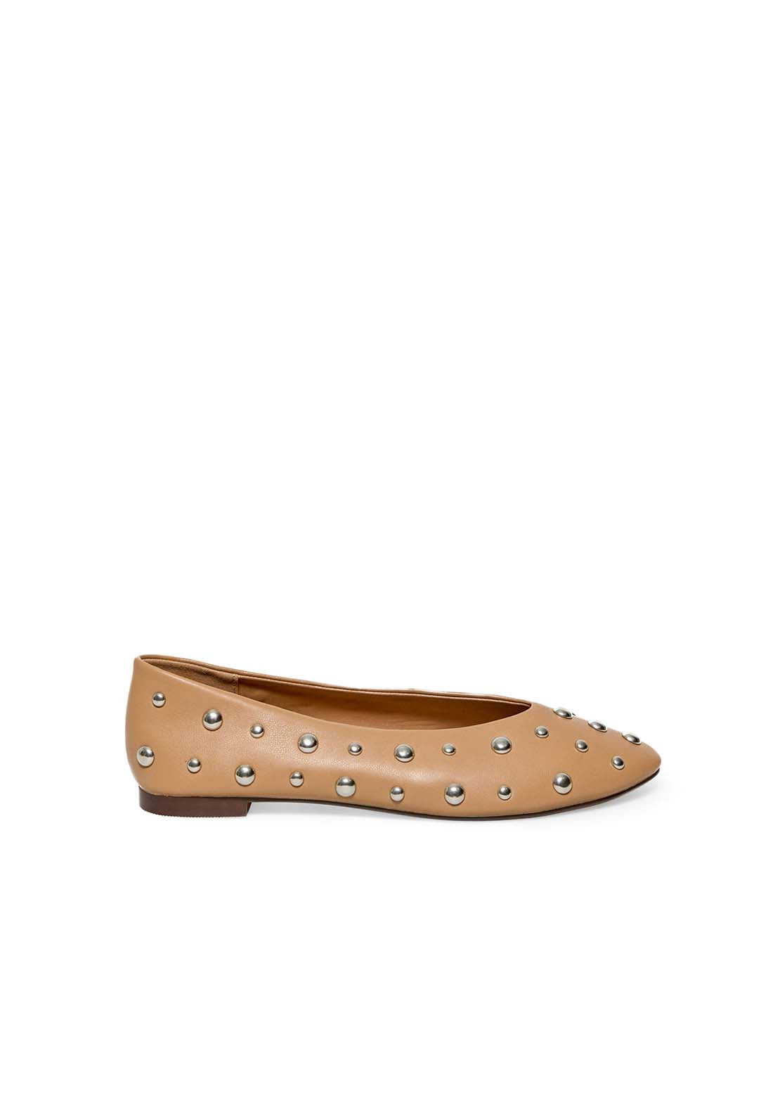 Macro Stud Ballet Flats - Nude