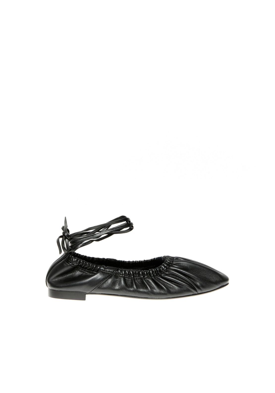 Ballerina Shoes With Wrap Around Ankle - Black