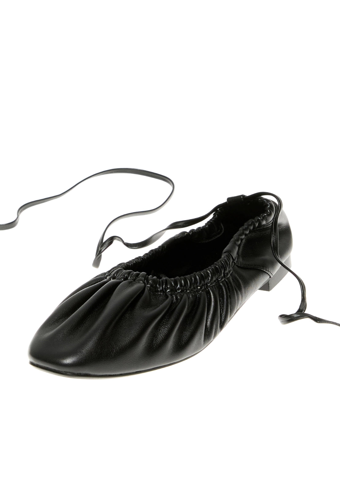 Ballerina Shoes With Wrap Around Ankle - Black