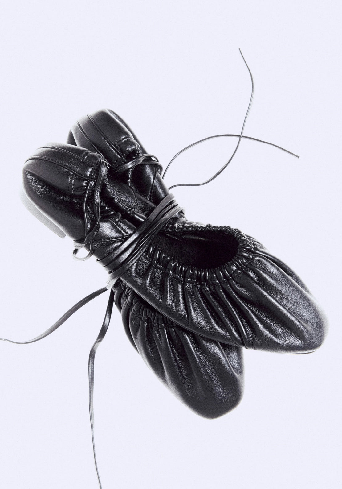 Ballerina Shoes With Wrap Around Ankle - Black