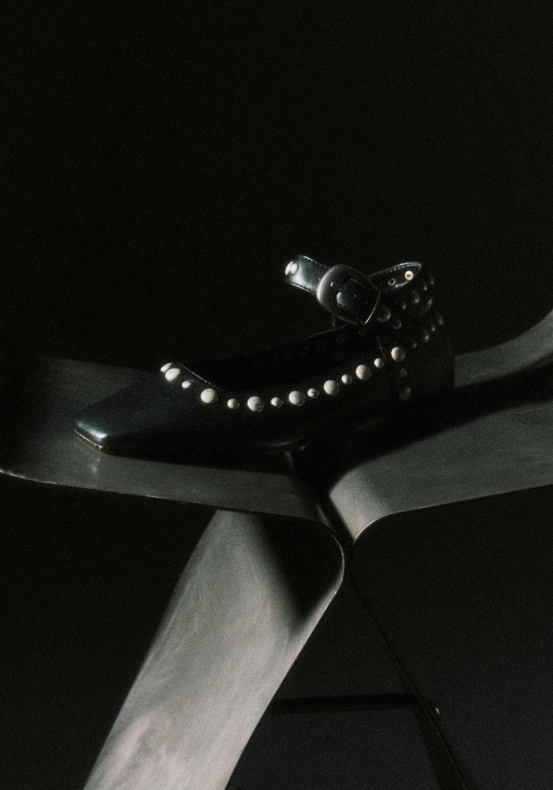 Strap Stud Pumps - Black