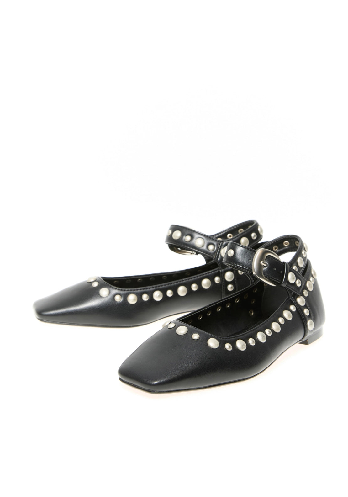 Strap Stud Pumps - Black
