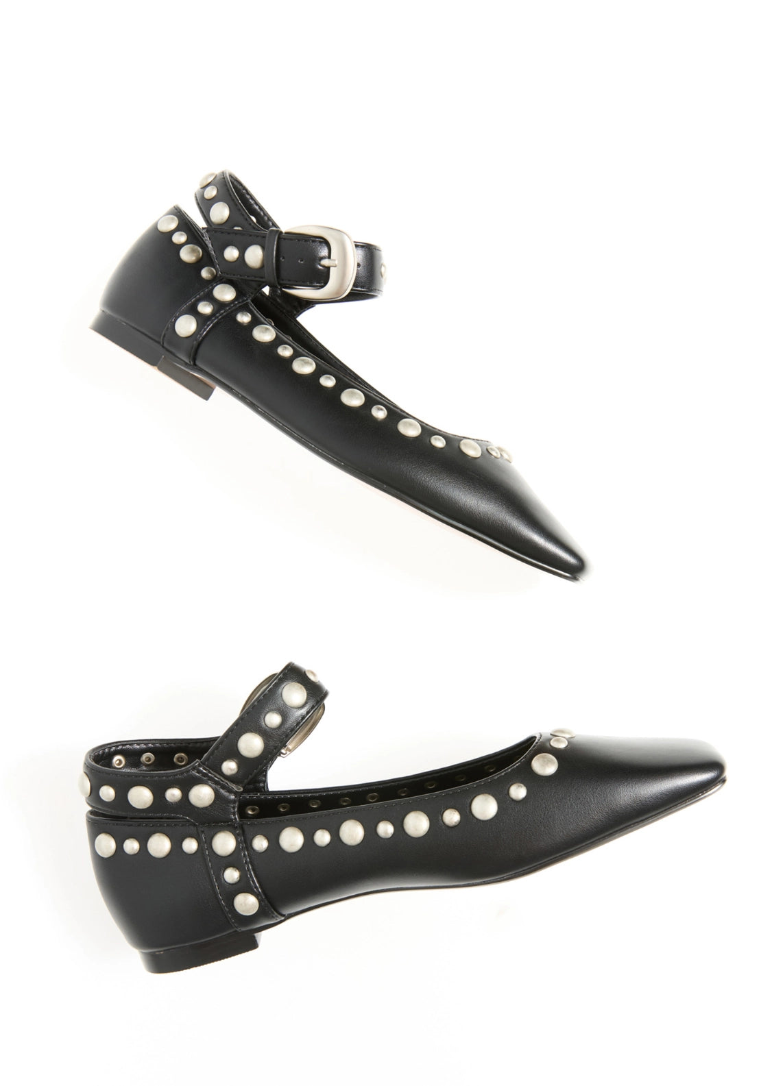 Strap Stud Pumps - Black