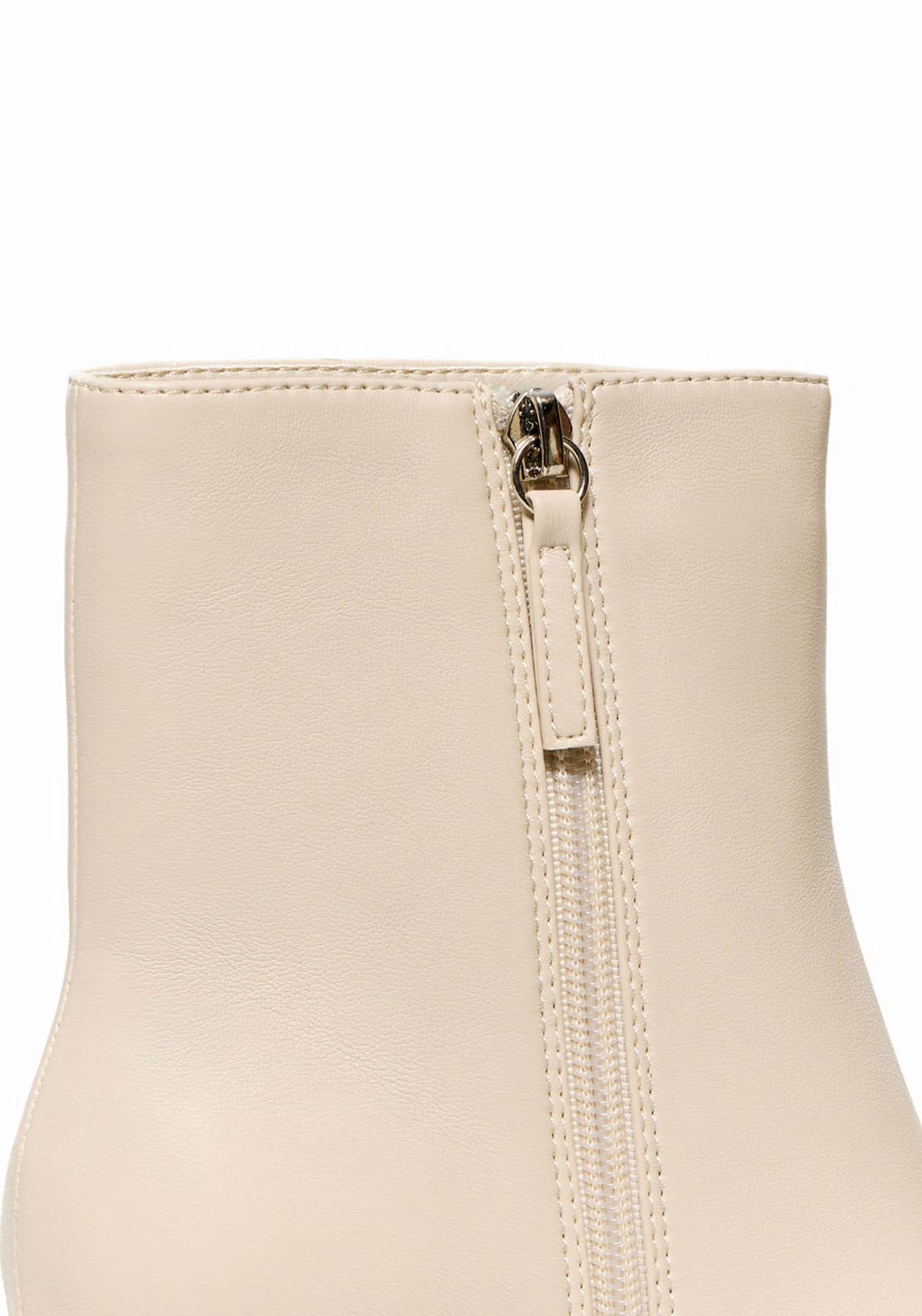 Sfera Heeled Ankle Boot - Ecru 4 Shaws Department Stores